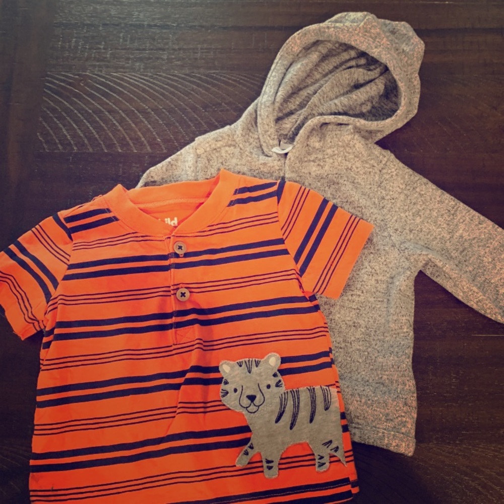 Baby Boy shirt, and hoddie. 3-6 months
